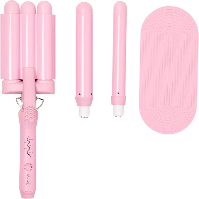 Mermade Hair 3 in 1 Style Wand - Hair Waver 3 Barrel, Curling Iron 1 1/4 Inch, 1 Inch Curling Iro... | Amazon (US)