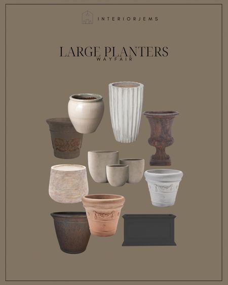 Love these large planters from Wayfair, extra, large planter, composite planter, ceramic planter, vintage, like planter, pots and planters from Wayfair on sale, brown planter

#LTKstyletip #LTKhome #LTKsalealert