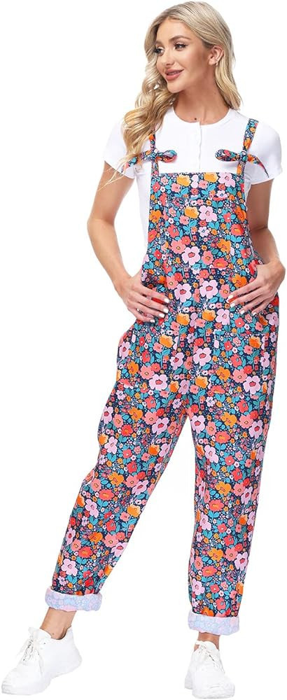 YADMISU Women's Casual Baggy Overalls Jumpsuit Summer Sleeveless Suspender Romper Pants with Pock... | Amazon (US)