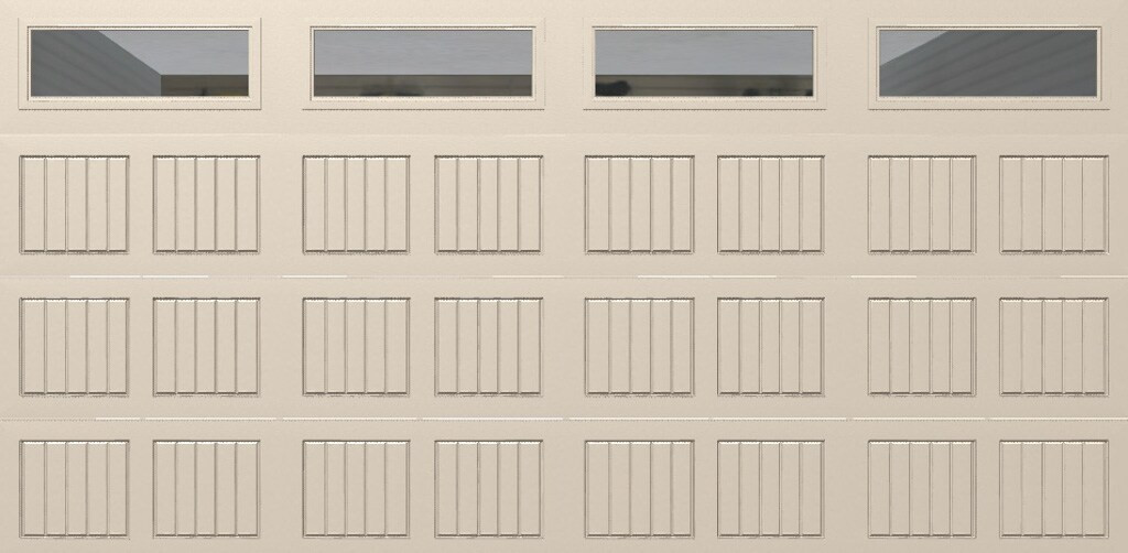 Wayne Dalton Classic Steel Model 8500 16-ft x 8-ft 16.22 R-Value Insulated Double Garage Door with Windows one_size in Brown | 8500SNMAALCLRIII168 | Lowe's