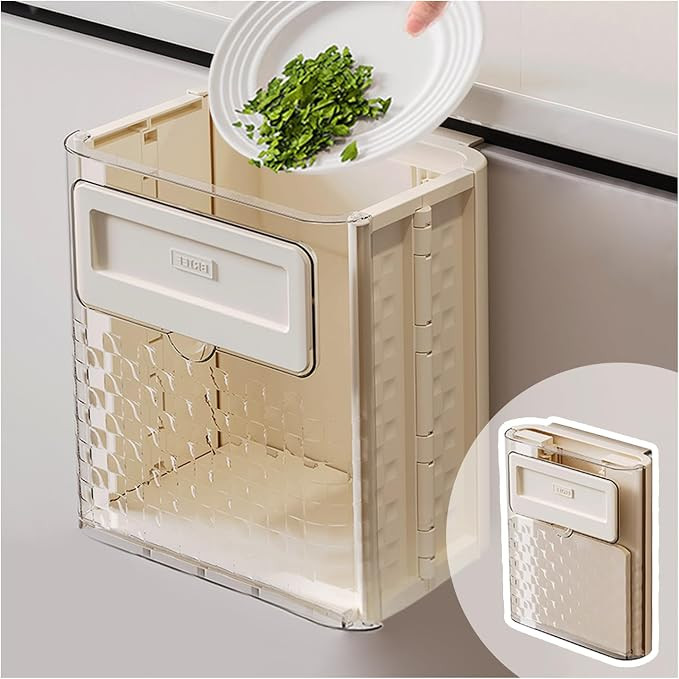 Hanging Kitchen Trash Can Collapsible Trash Bin Magnetic Garbage Bin Plastic Waste Can Compost Bi... | Amazon (US)