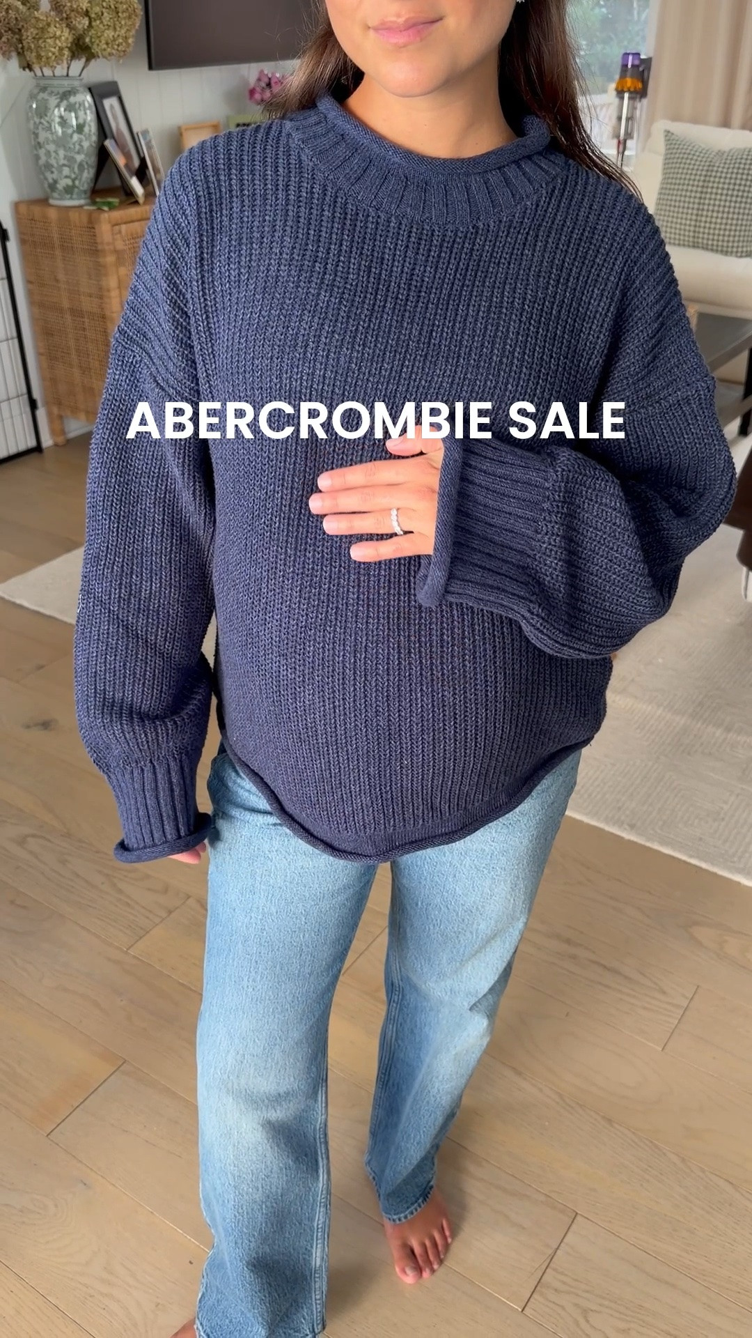 [9/3/26] Labor Day sale! @abercrombie 20-40% off almost everything + 20% off clearance | medium in sweater (100% cotton and comes in so many colors/patterns!) and 26 short in maternity denim.

#LTKSeasonal #LTKSaleAlert #LTKBump