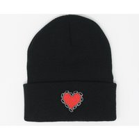 Chained Heart Beanie Embroidered Barbed Wire | Etsy (US)