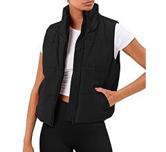 AUTOMET Puffer Vest Women Sleeveless Winter Cropped Outerwear Warm Puffer Fall Fashion 2023 Jacke... | Amazon (US)