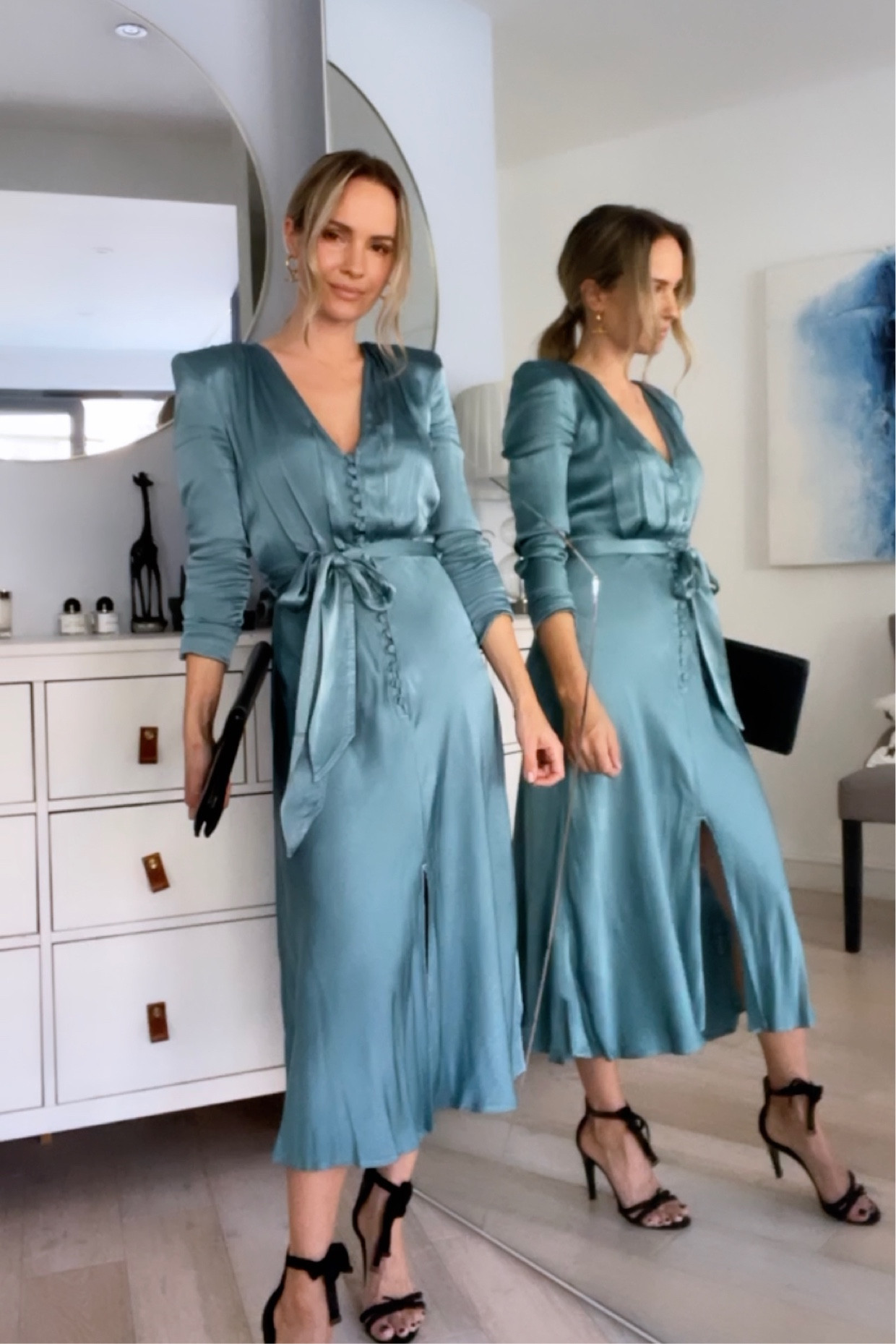 Ghost Meryl Satin Button Dress curated on LTK