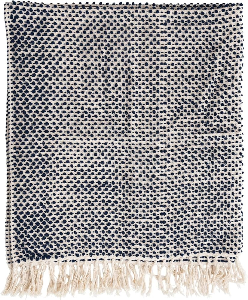 Creative Co-Op Woven Cotton Fringe Blanket Throw, Single, Multicolor | Amazon (US)