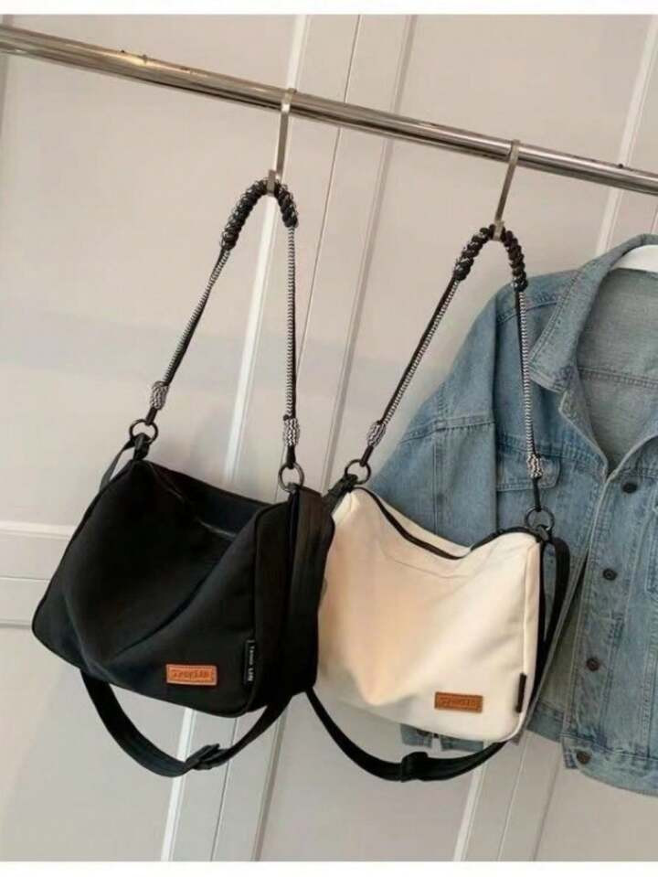 Bolsa De Ombro Crossbody De Estudante De Lona Impermeável De Nylon(3325) | SHEIN