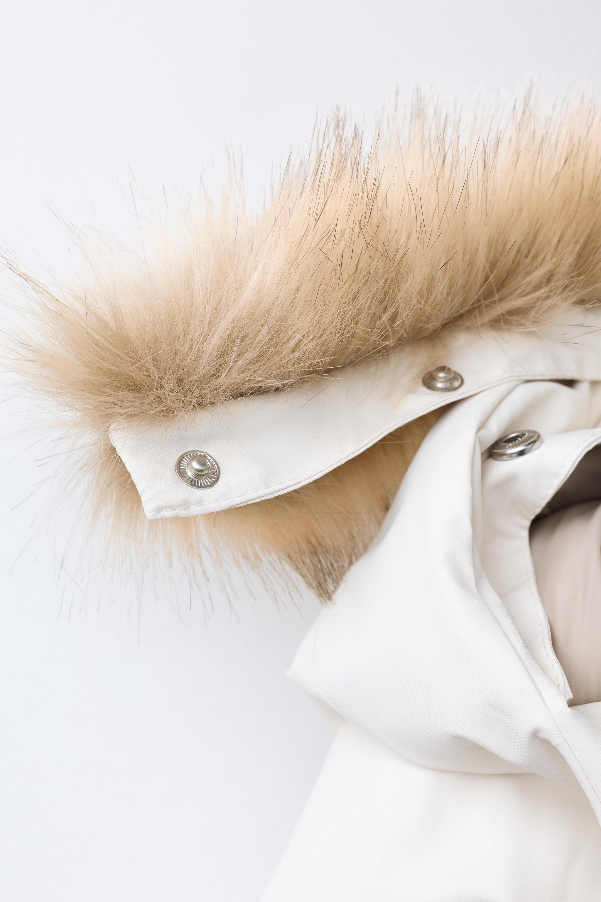 WATER RESISTANT AND WINDPROOF RECCO® SYSTEM SKI COLLECTION LONG JUMPSUIT WITH FAUX FUR HOODIE | Zara US