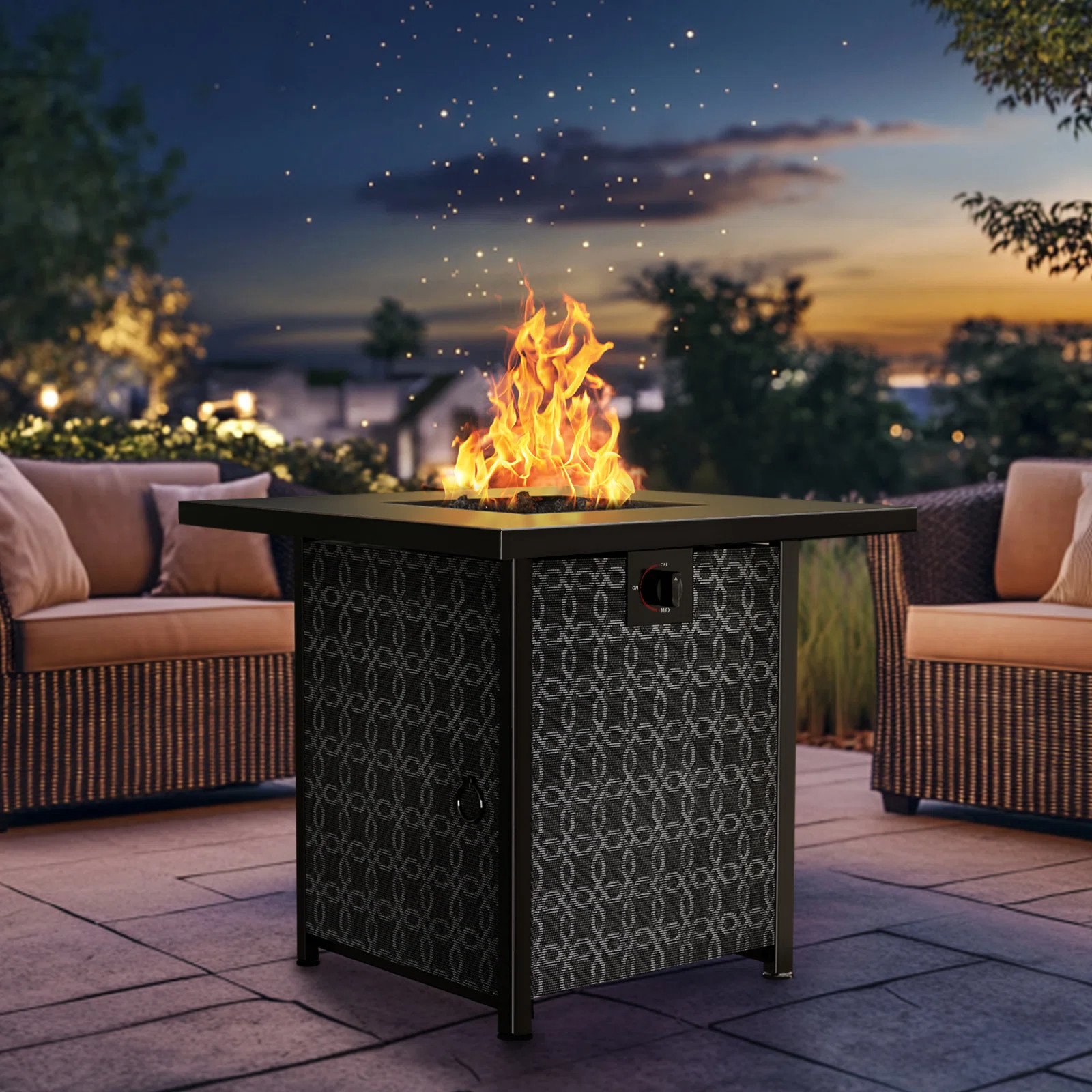 Propane Fire Pit CSA-Listed Outdoor Fire Pit Table, 50,000 BTU Steel Gas Fire Pit with Lid and La... | Wayfair North America