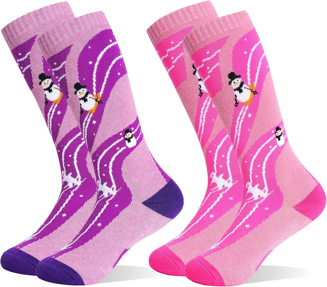 Tphon Kids Merino Wool Ski Socks 2 Pairs Boys Girls Thermal Winter Warm Thick Breathable Socks fo... | Amazon (US)