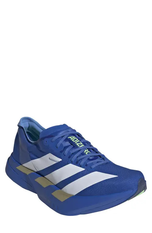 adidas Adios 9 Pro 4 Running Sneaker in Blue/white/lime Burst at Nordstrom, Size 11.5 | Nordstrom