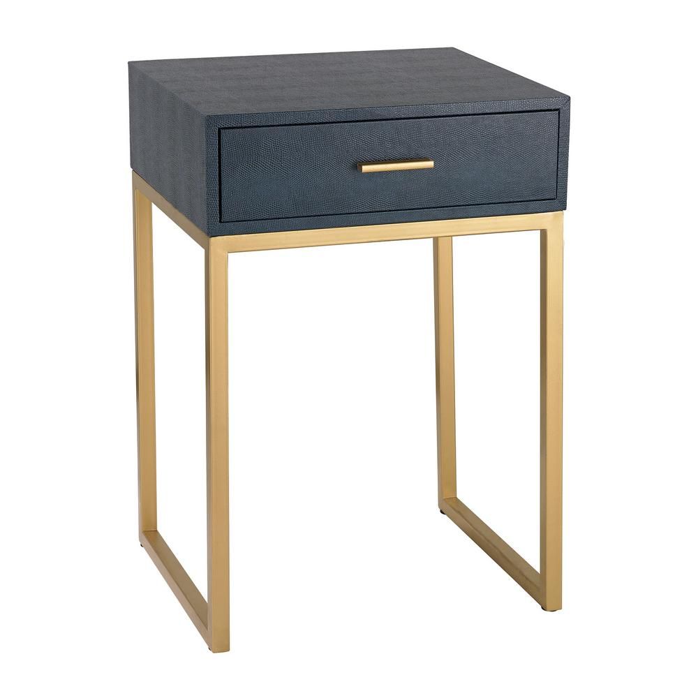 Titan Lighting Navy and Gold Storage Side Table-TN-892707 - The Home Depot | The Home Depot