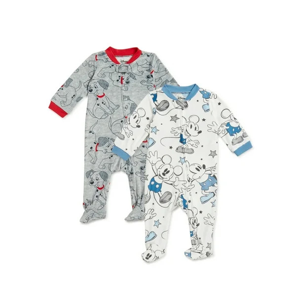 Disney Mickey Mouse & 101 Dalmatians Newborn Baby Boys Super Soft Lightweight Fleece Sleep 'N Pla... | Walmart (US)