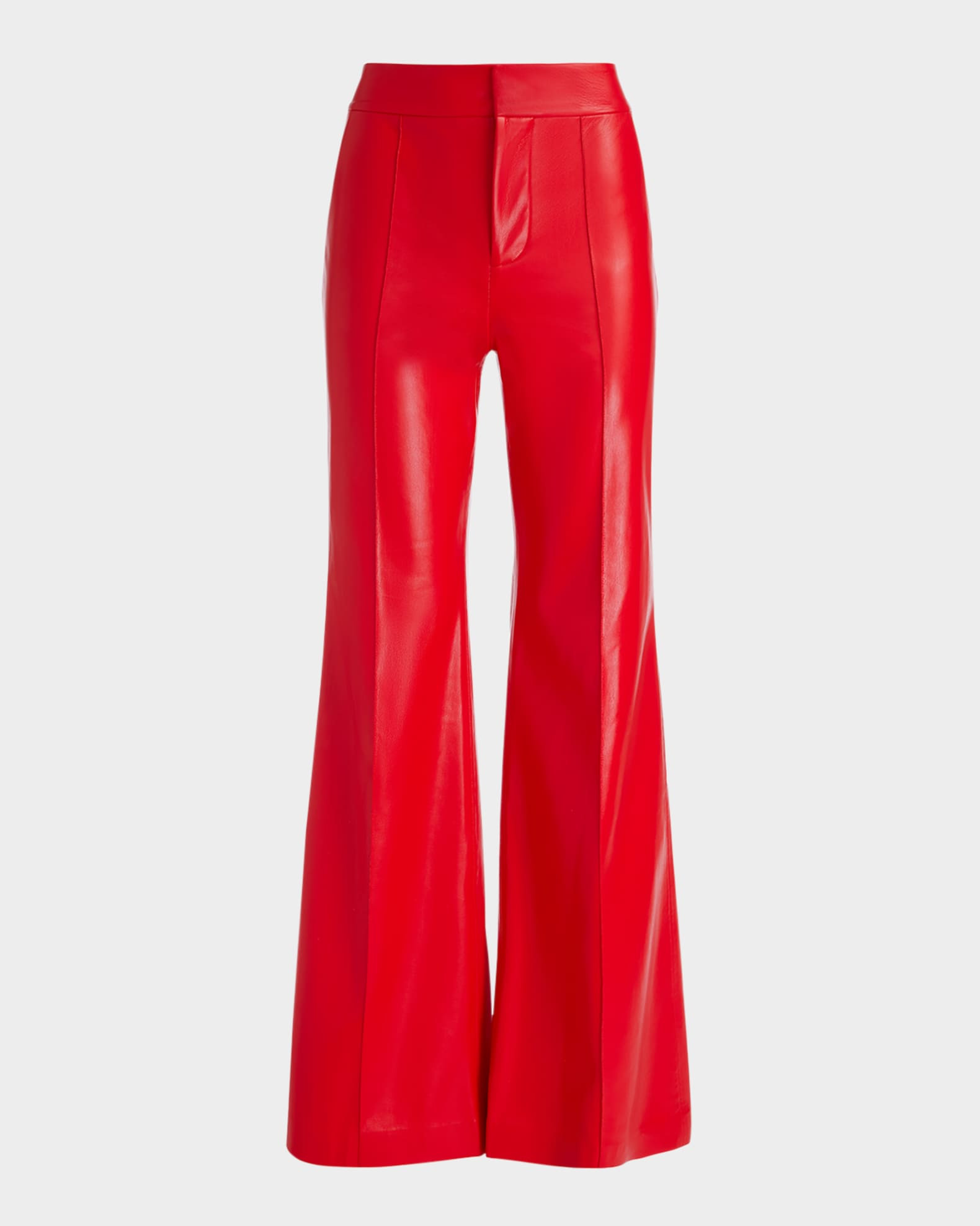 Alice + Olivia Dylan High-Rise Vegan Leather Pants | Neiman Marcus