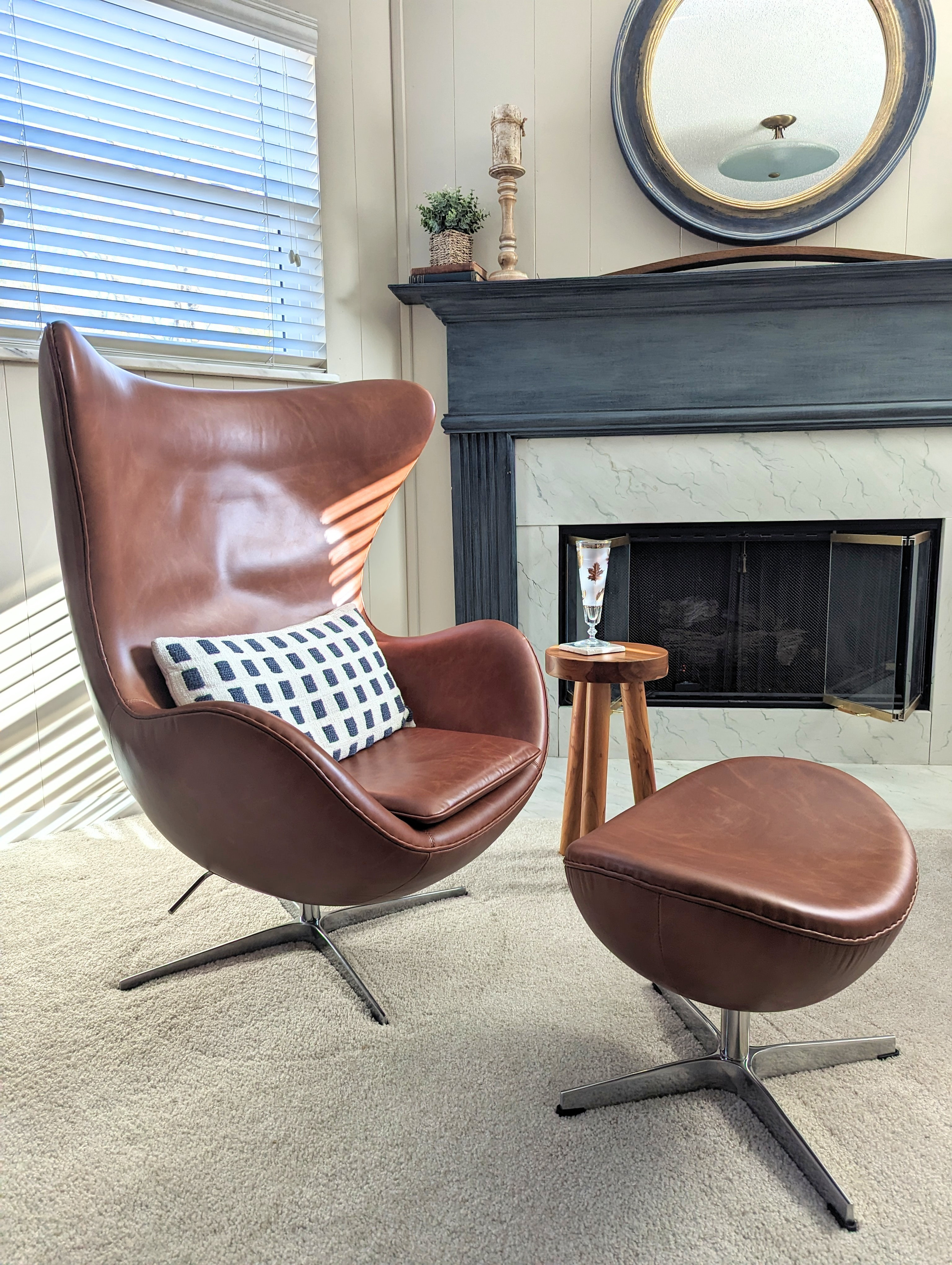 Going a bit retro in our family room with this fun 60's style egg chair and ottoman. It tilts and swivels and adds a cool vibe to the room. 

#LTKSaleAlert #LTKHome