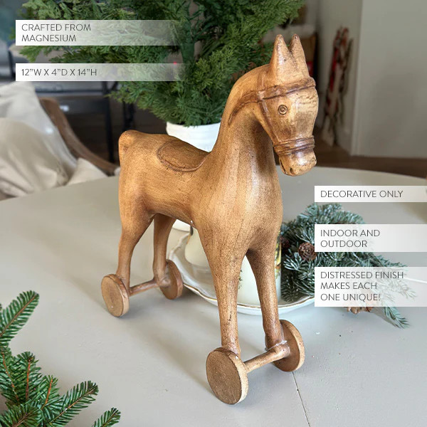14 Inch Decorative Christmas Toy Horse - Decor Steals | Decor Steals