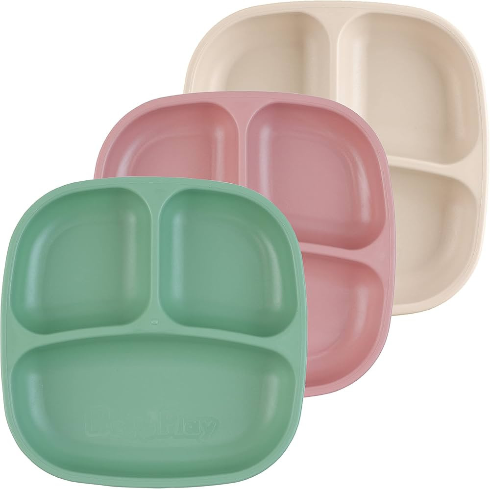 Re Play 7" Divided Toddler 3 Pack Plates with Deep Sides and Three Compartments for Easy Self Fee... | Amazon (US)