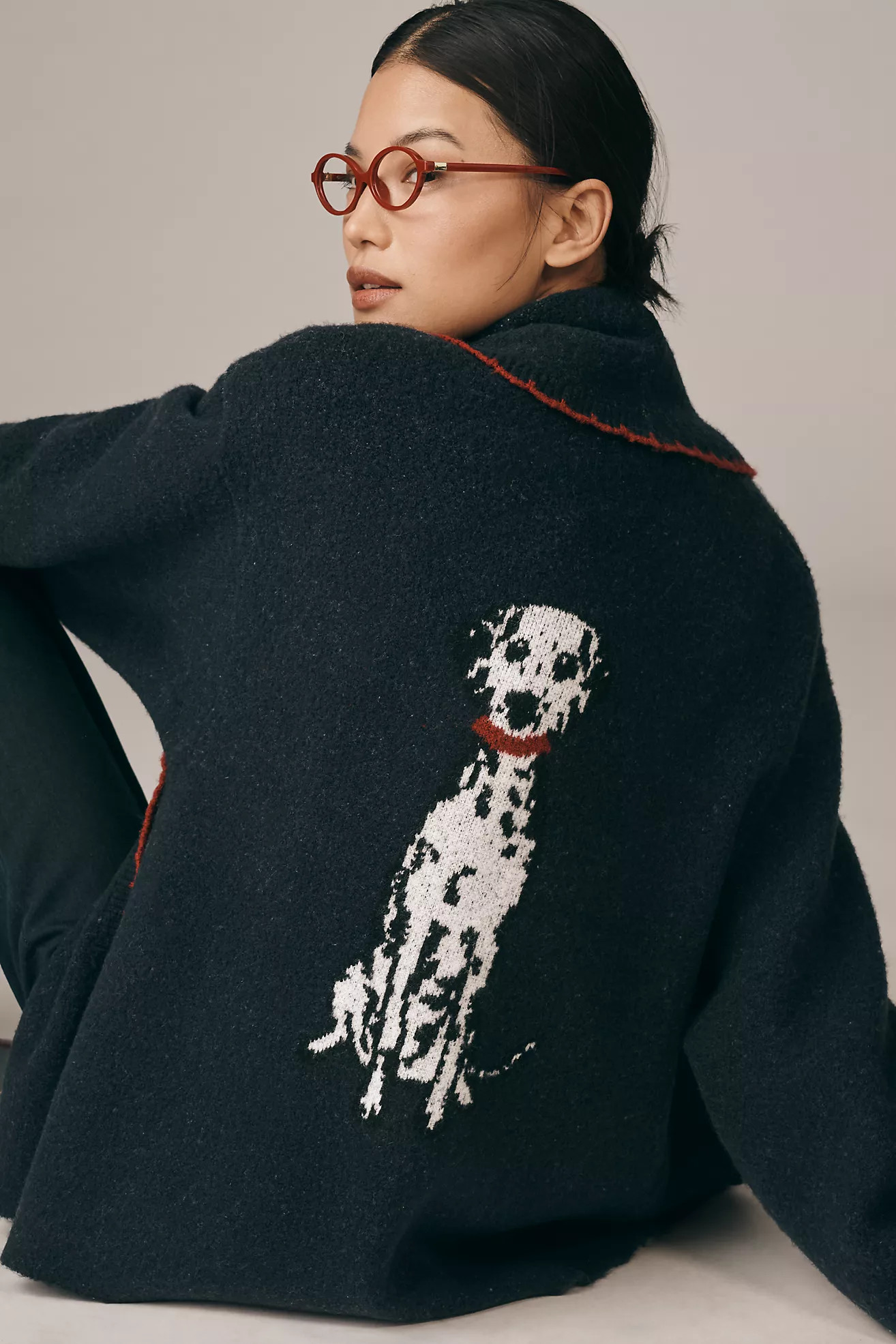 Flat White Mariel Longline Cardigan: Dog Icon Edition | Anthropologie (US)