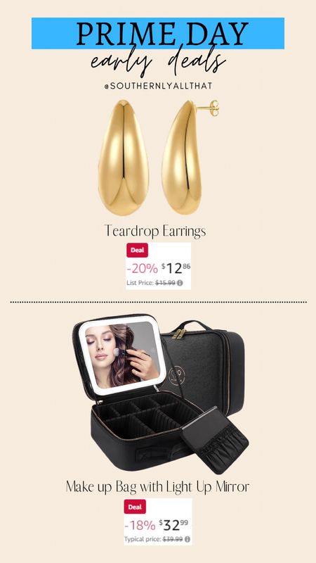 Prime Day - Early Deals 
..
Earrings • Gold jewelry • Make up • Mirror • Travel Find • Glam • Ring Light • Travel bag

#LTKstyletip #LTKFind #LTKunder50