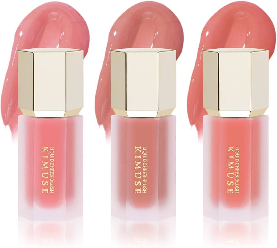 KIMUSE Soft Pink Gel-Cream Blush Trio, Liquid Blush for Cheeks, Weightless, Long-Wearing, Smudge ... | Amazon (US)