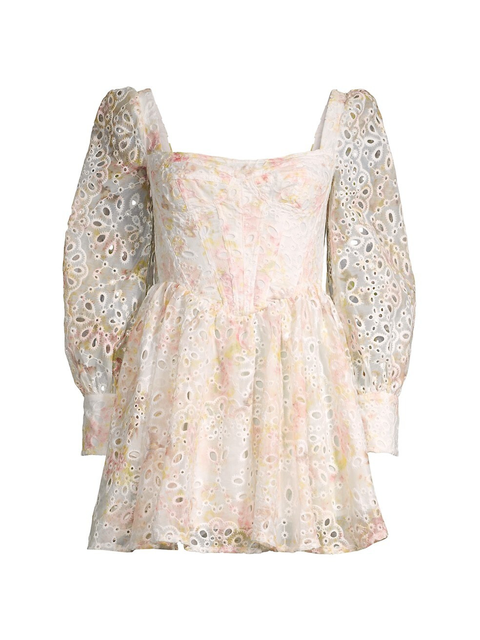 Bardot Lila Eyelet Corset Minidress | Saks Fifth Avenue