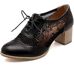 Bellirala Womens High Heel Pumps Lace Up Oxfords Brogues Shoes | Amazon (US)