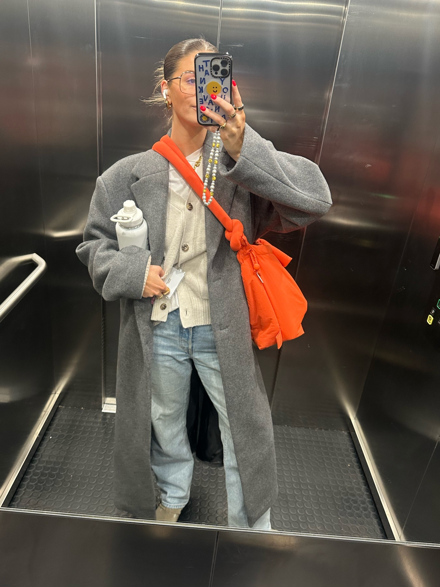 cream cardigan, white tshirt, blue jeans, grey wool coat, knit socks, Birkenstocks

#LTKworkwear #LTKMostLoved #LTKstyletip