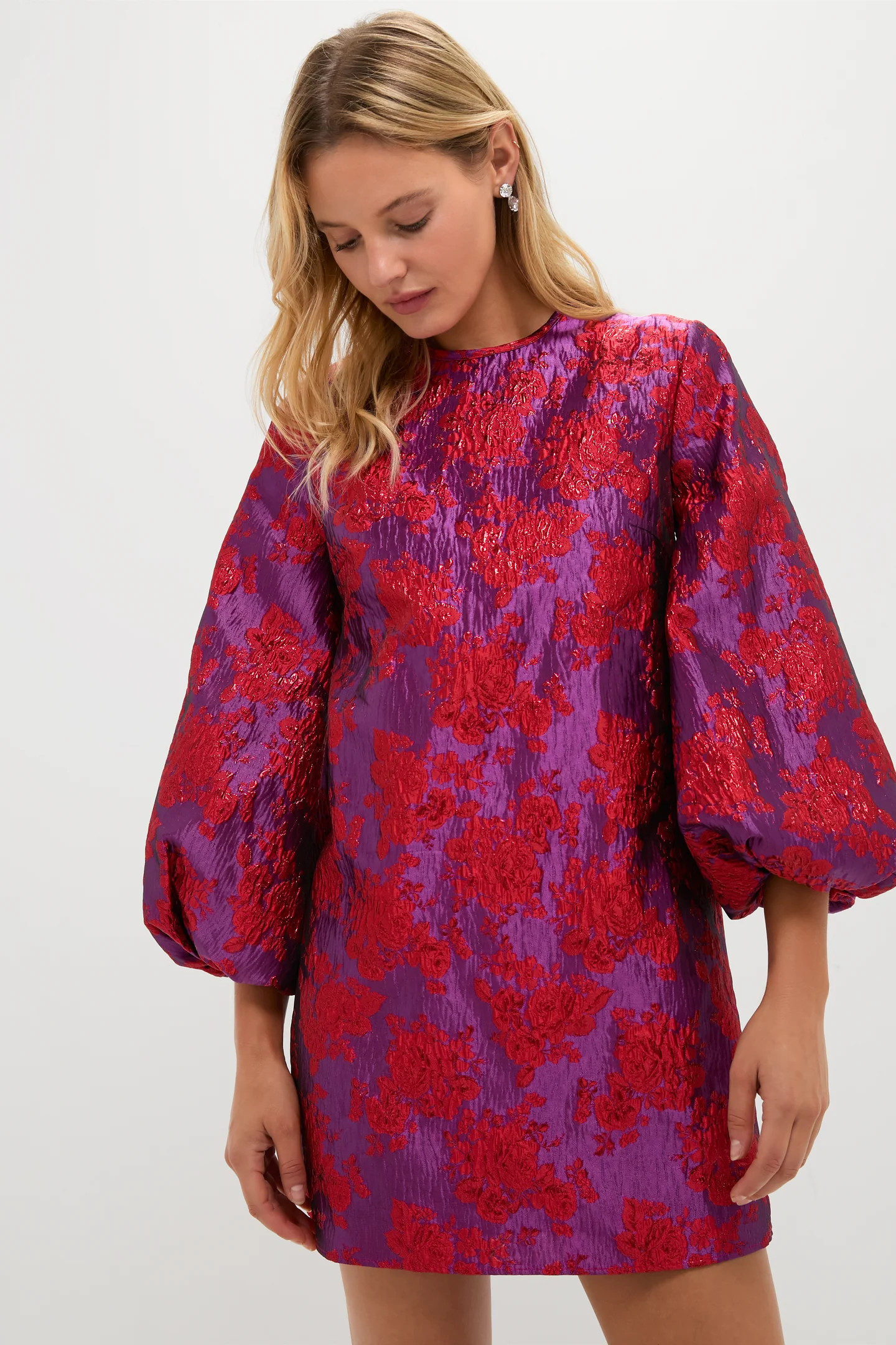 Red & Purple Jacquard Janie Mini Dress | Tuckernuck (US)