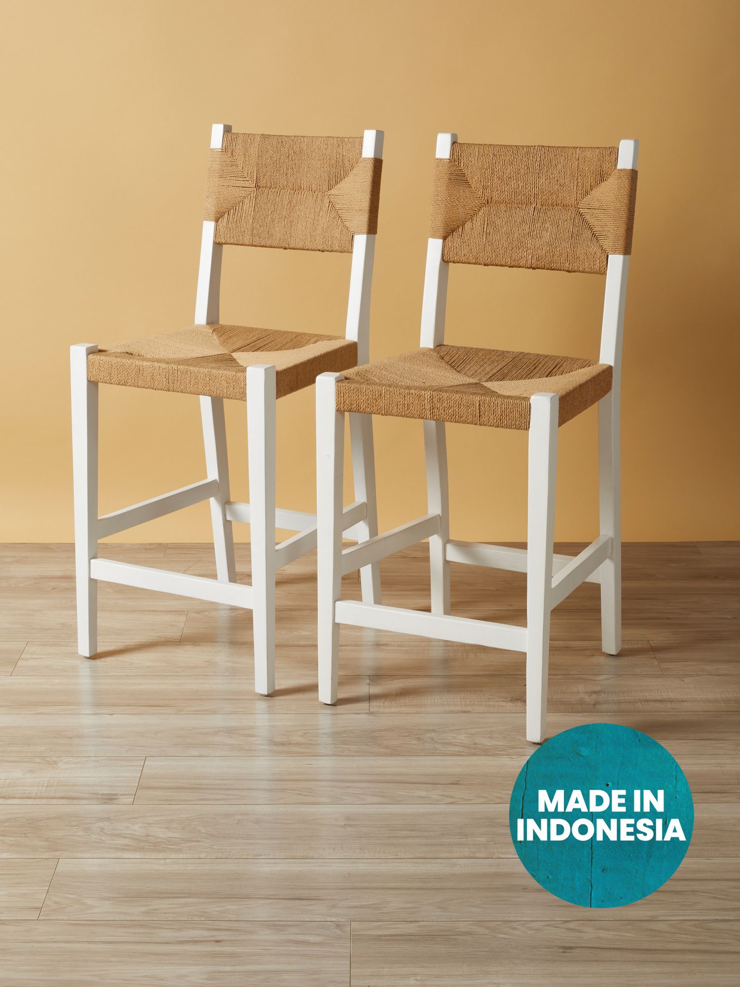Made In Indonesia 2pk 41in Woven Counter Stools | HomeGoods