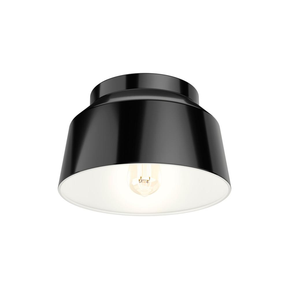Hunter Cranbrook 12 in. 1-Light Matte Black Flush Mount | The Home Depot