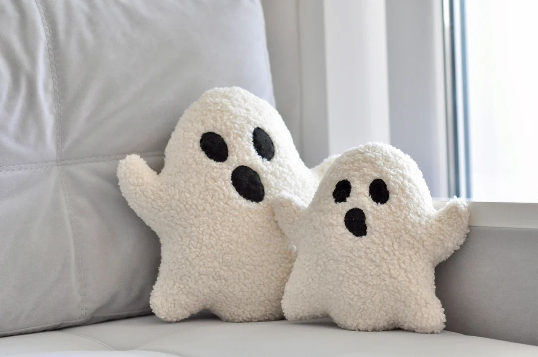 Boucle Ghost Pillow - Halloween Decor | Ghost Toy | Plush Ghost Cushion | Sherpa Ghost Pillow | F... | Etsy (US)