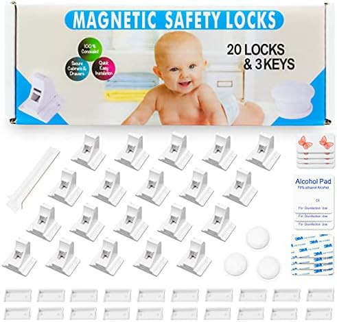 Eco-Baby Cabinet Locks for Babies - 20-Pack Magnetic Baby Proof Safety Latches﻿, 3 Keys - Magne... | Amazon (US)