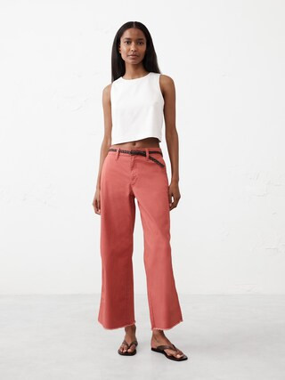 Wide-Leg High-Rise Cropped Chino | Banana Republic Factory