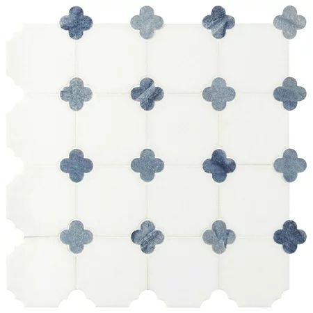 MSI Azula Floret 12 in. x 12 in. x 10mm Polished Marble Mesh-Mounted Mosaic Tile (10 sq. ft./case) | Walmart (US)