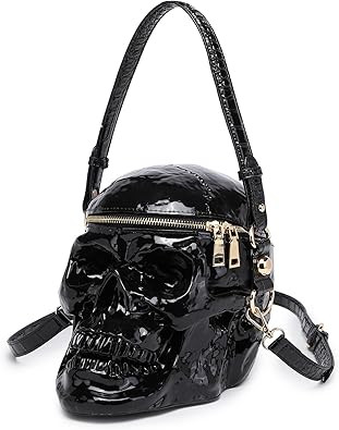 Men and Women Skull Shaped Crossbody Shoulder Bag Weird Horror Gothic PVC Handbag Halloween Skull... | Amazon (US)