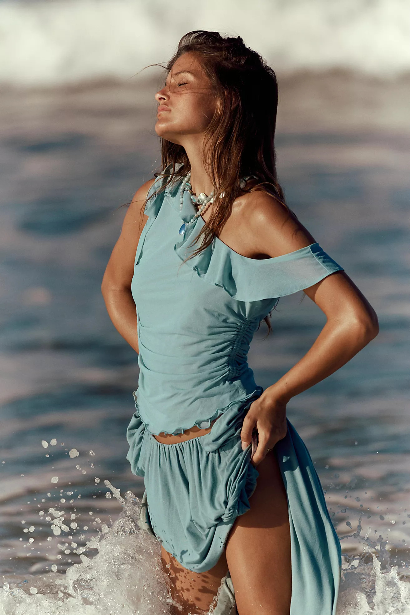 Isla Off-The-Shoulder Ruched Sleeveless Top | Free People (Global - UK&FR Excluded)