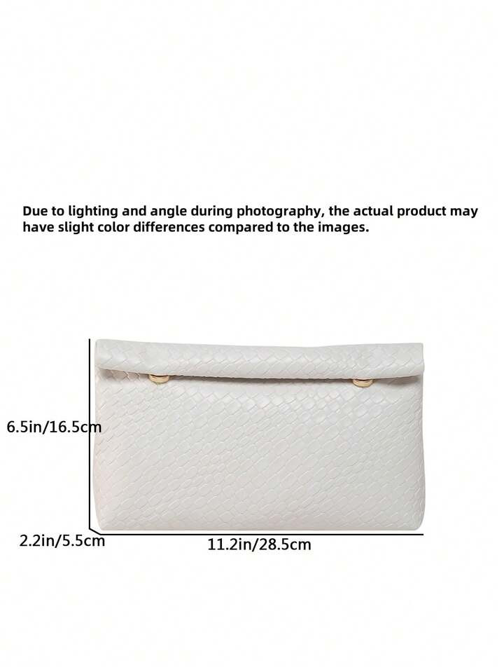 Fashionable Solid Color Hand-Held Bag, Large Capacity Flip Cover Magnetic Buckle Small Square Bag... | SHEIN