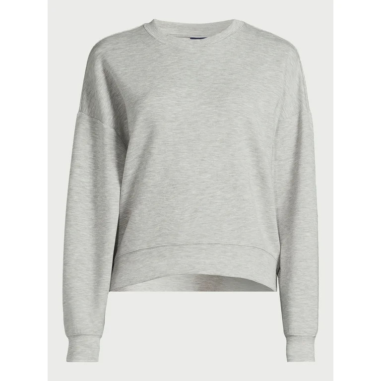 Scoop Women's and Women's Plus Ultimate ScubaKnit Cropped Sweatshirt with Drop Sleeves, Size XS-4... | Walmart (US)