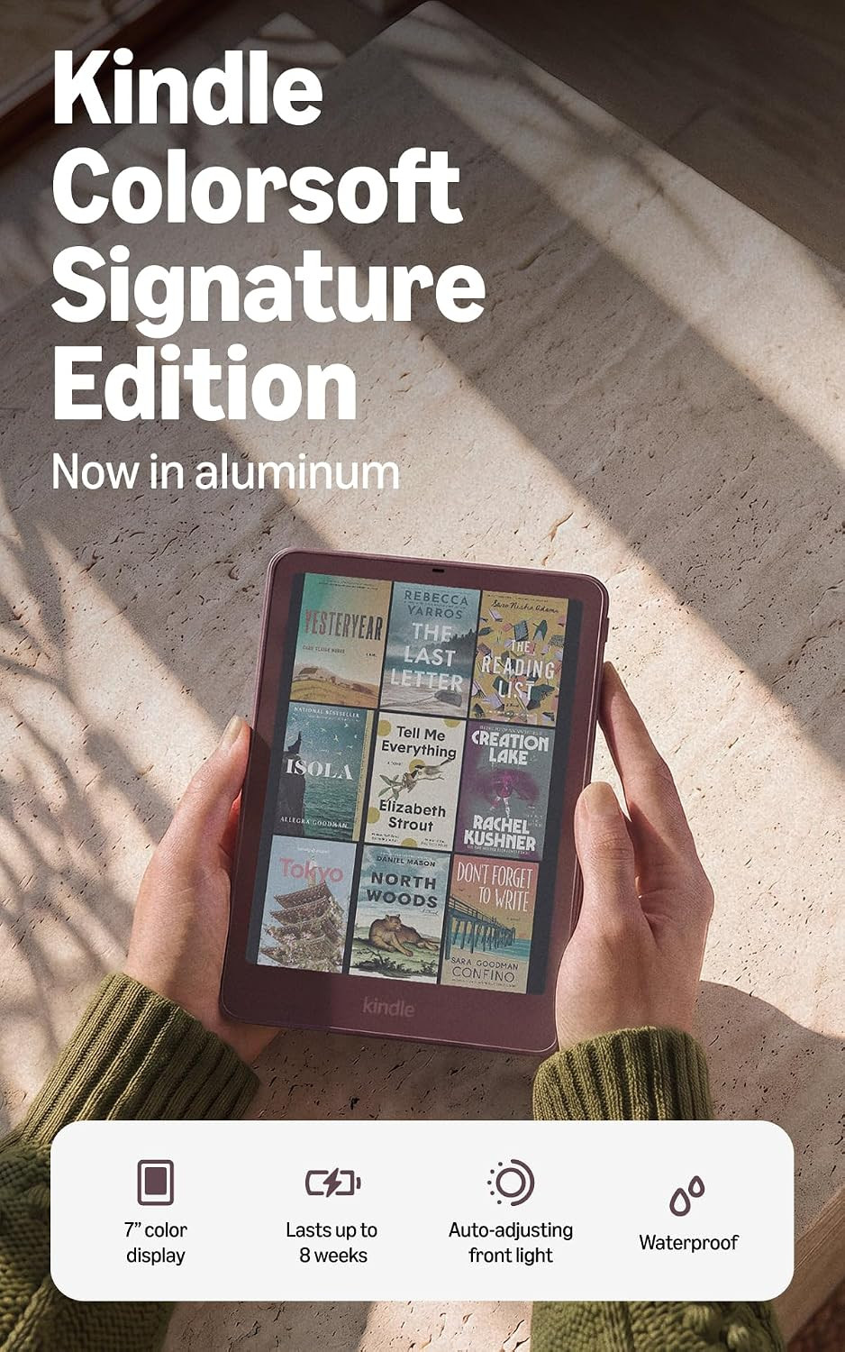 Amazon Kindle Colorsoft Signature Edition 32GB (newest model), Thinner, new aluminum design, 7" color display, Auto-adjusting front light, Fig | Amazon (US)