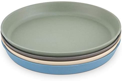 WeeSprout Bamboo Plates (Blue, Green, Gray, & Beige, Without Lids) | Amazon (US)