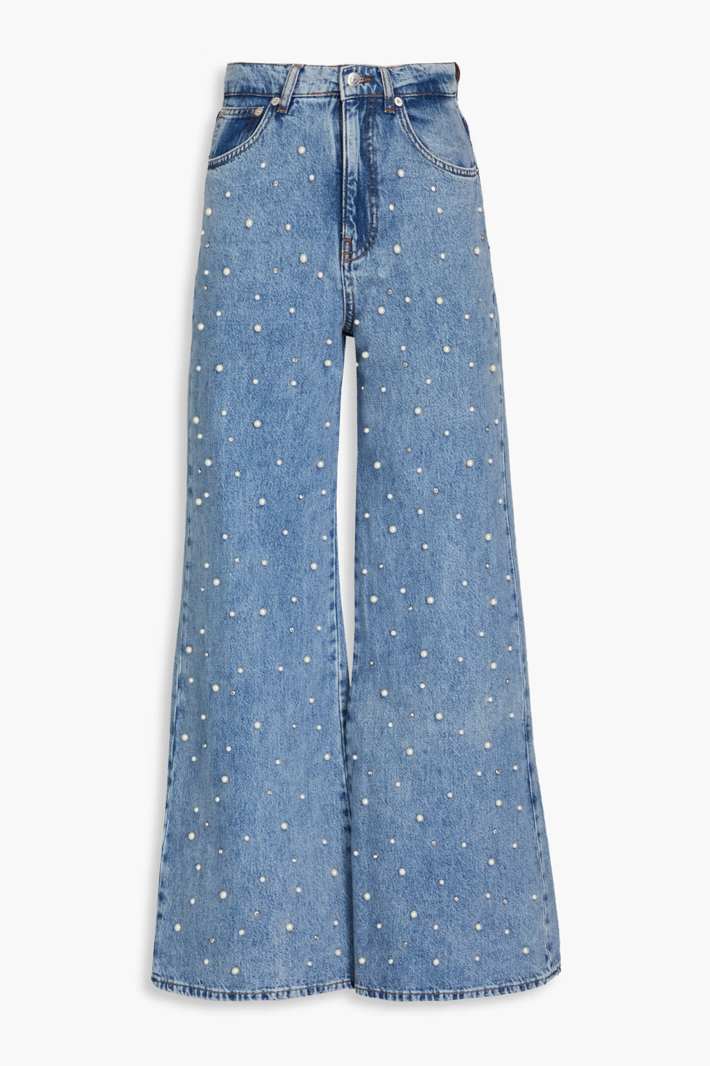 Embellished high-rise wide-leg jeans | The Outnet (UK and Europe)