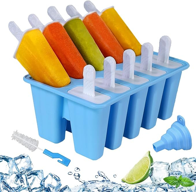 Silicone Popsicle Molds 10-cavity, DIY Ice Pop Mold for Kids Adult Teens, BPA Free Ice Cream Mold... | Amazon (US)