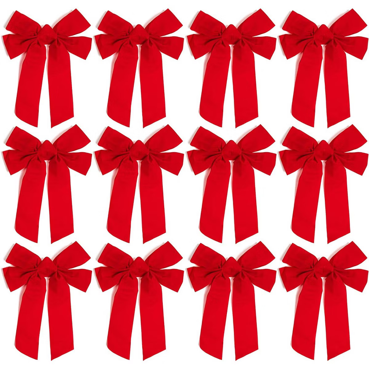 Okuna Outpost 12 Pack Red Velvet Christmas Bows for Holiday Decoration (9 x 12 in) | Target