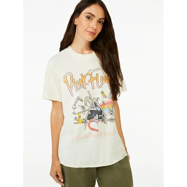 Scoop Women's Pink Floyd Tour Graphic Short Sleeve T-Shirt - Walmart.com | Walmart (US)