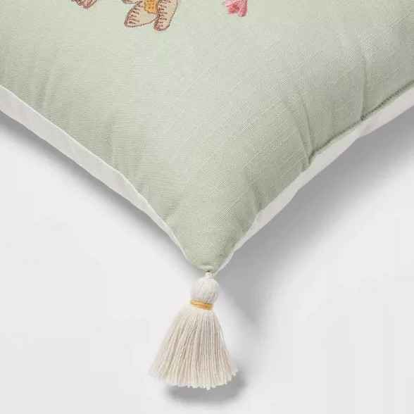Bunny Square Throw Pillow Green - Threshold™ | Target