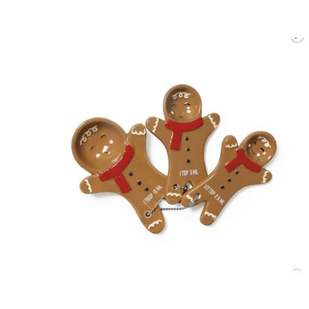 Earthenware Gingerbread 3-pcs Stackable Measuring Spoons Brown | Walmart (US)