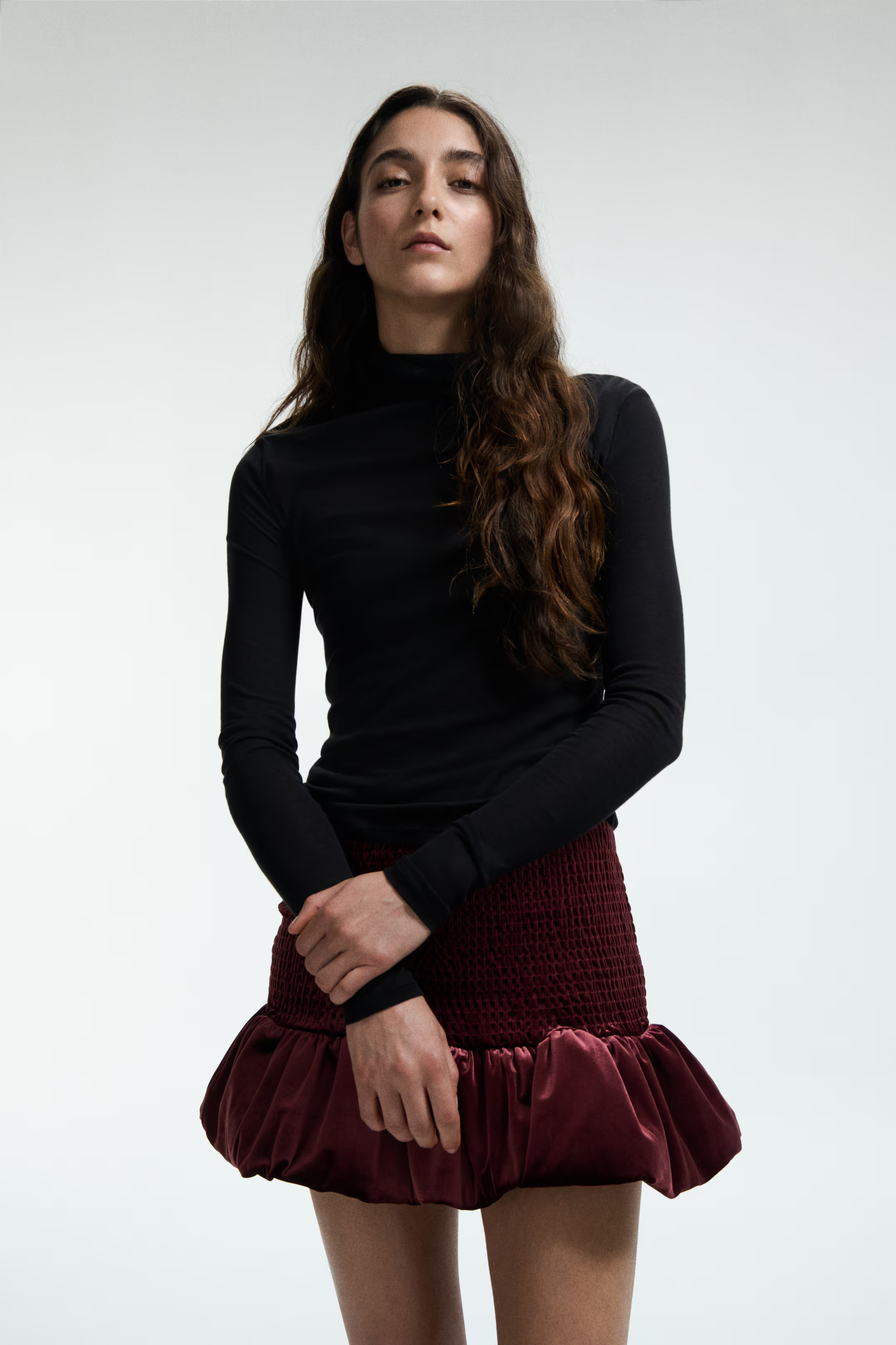 Smocked Velour Skirt | H&M (US + CA)