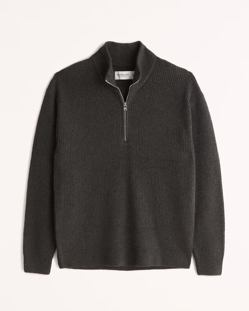 Men's Waffle Half-Zip Sweater | Men's Tops | Abercrombie.com | Abercrombie & Fitch (US)