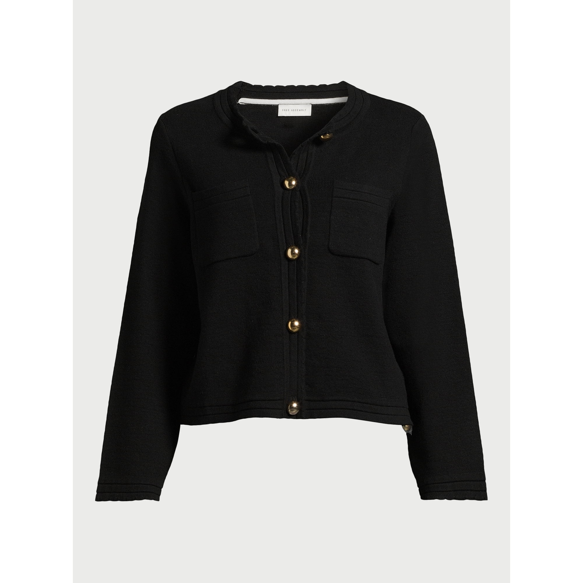 Free Assembly Women’s Long Sleeve Cardigan Sweater with Chest Pockets, Midweight, Sizes XS-XXL ... | Walmart (US)