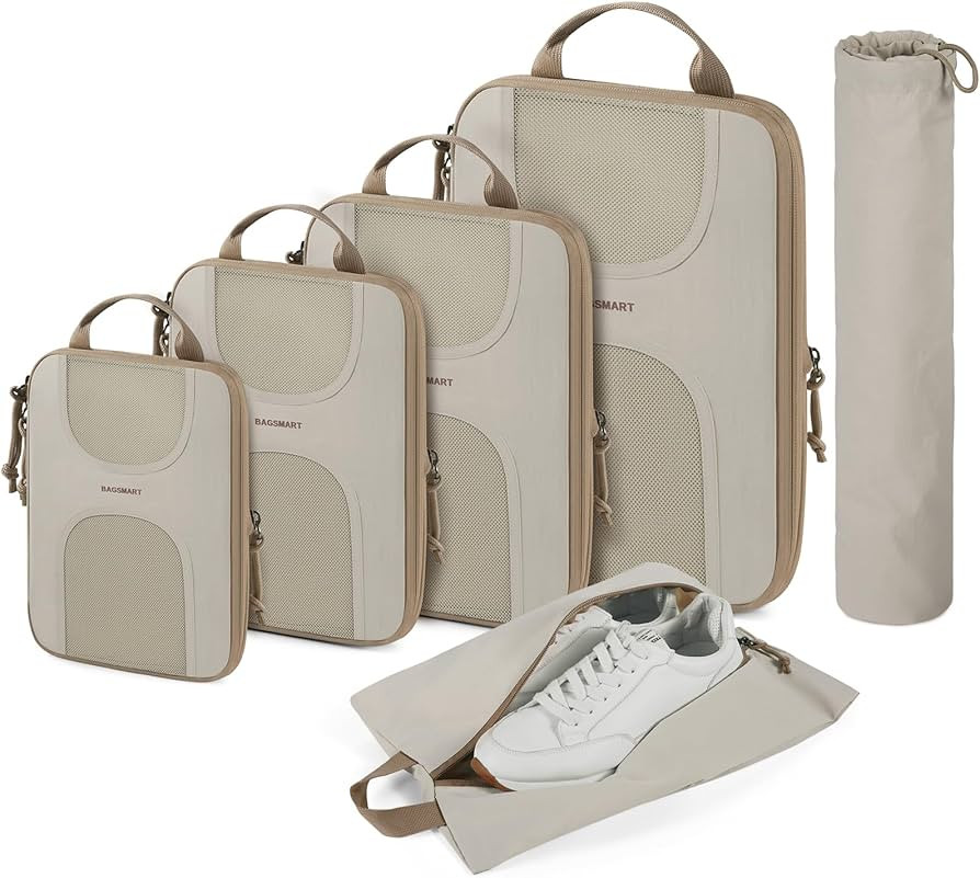 BAGSMART Compression Packing Cubes for Travel, 6 Set Packing Cubes for Suitcases, Lightweight Sui... | Amazon (US)